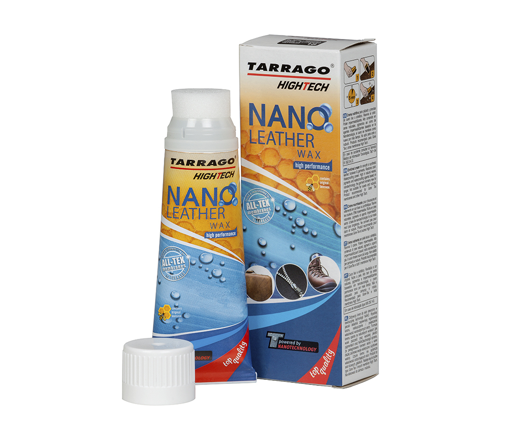 Крем тюбик с губкой NANO Leather WAX, 75мл. (бесцв., черный)